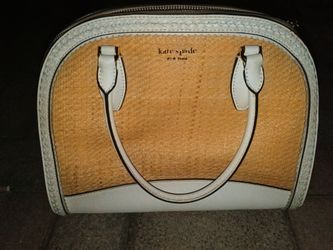 Kate Spade New York Straw and Leather Satchel