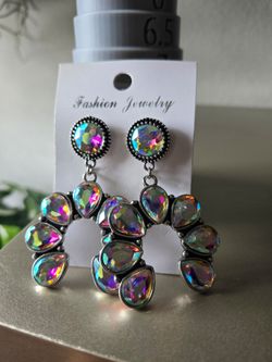 AB Crystal Squash Blossom Drop Earrings