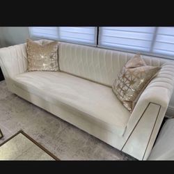 Tov Furniture Cream Sofa 