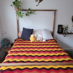 4 Poster Full Bed Frame And Adjustable Slatted Bed Base