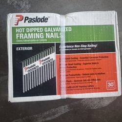 3 in. x 0.131-Gauge 30-Degree Galvanized Ring Shank Paper Tape Framing Nails (2000-Box)