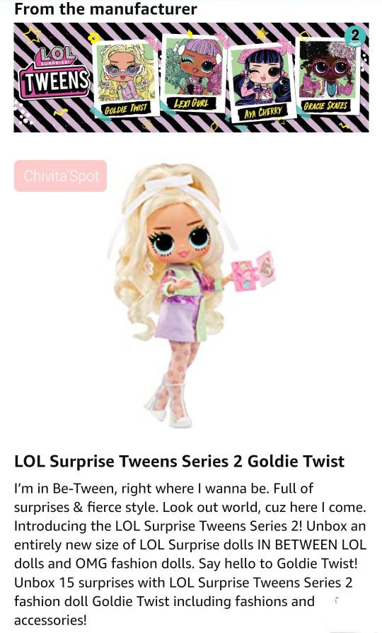 New LOL Surprise Tweens Series 2 Fashion Doll Goldie Twist with 15 Surprises