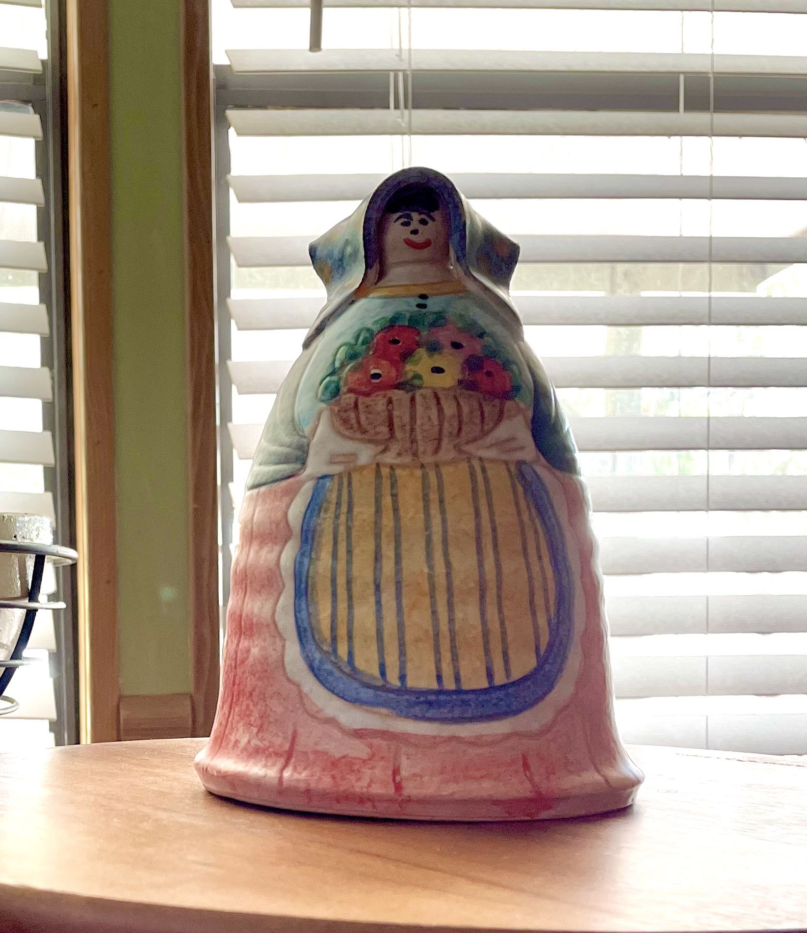 **VINTAGE** Italian “Door Stopper” - Pottery - Peasant Woman - Bell Shaped