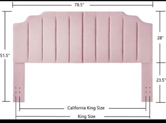 Blush Pink King / California King Upholstered Headboard