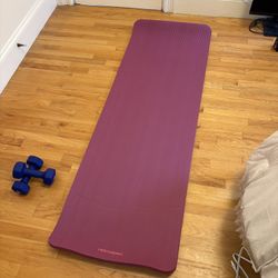 Yoga Mat and Dumbells