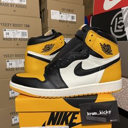 New* Nike Air JORDAN 1 Retro High OG "Taxi" Black White Yellow Toe MENS 12.5 US - DS OG All