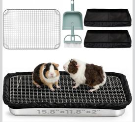 GGNT Guinea Pig & Rabbit Litter Box – Stainless Steel Tray with Mesh Grid