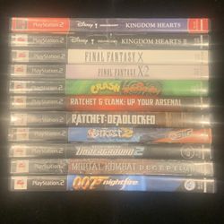 Playstation 2 PS2 Game Lot(11 Games)RATCHET KINGDOM HEARTS FINAL FANTASY 007 MORTAL KOMBAT+more(Post Nintendo Era)