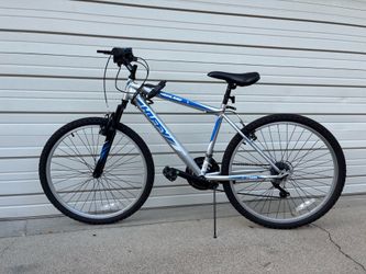 Mountain bike with lock, flashlight and crowbar
