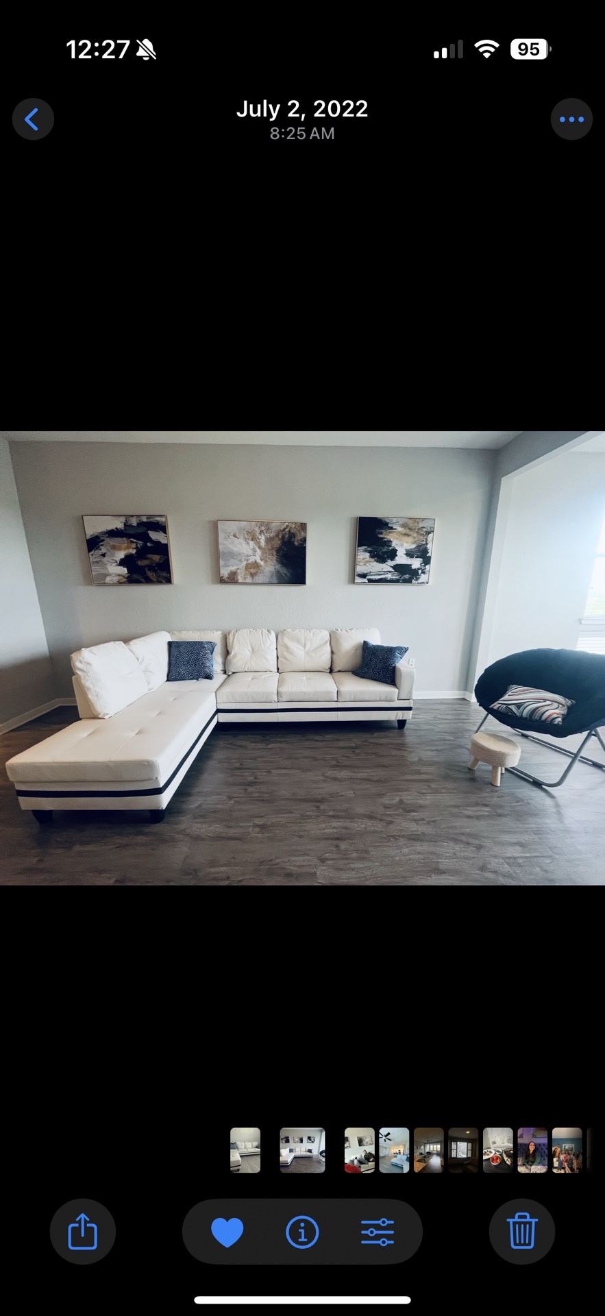 L Shaped White Sectional