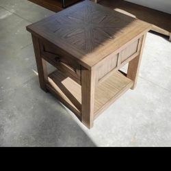 24" Solid Tall End Table with Storage (New)