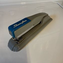 Vintage Swingline  27 Gray W/ Blue “equitable Logo Stapler