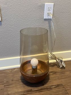 Vintage Glass &Wood lamp - YES IT’S AVAILABLE