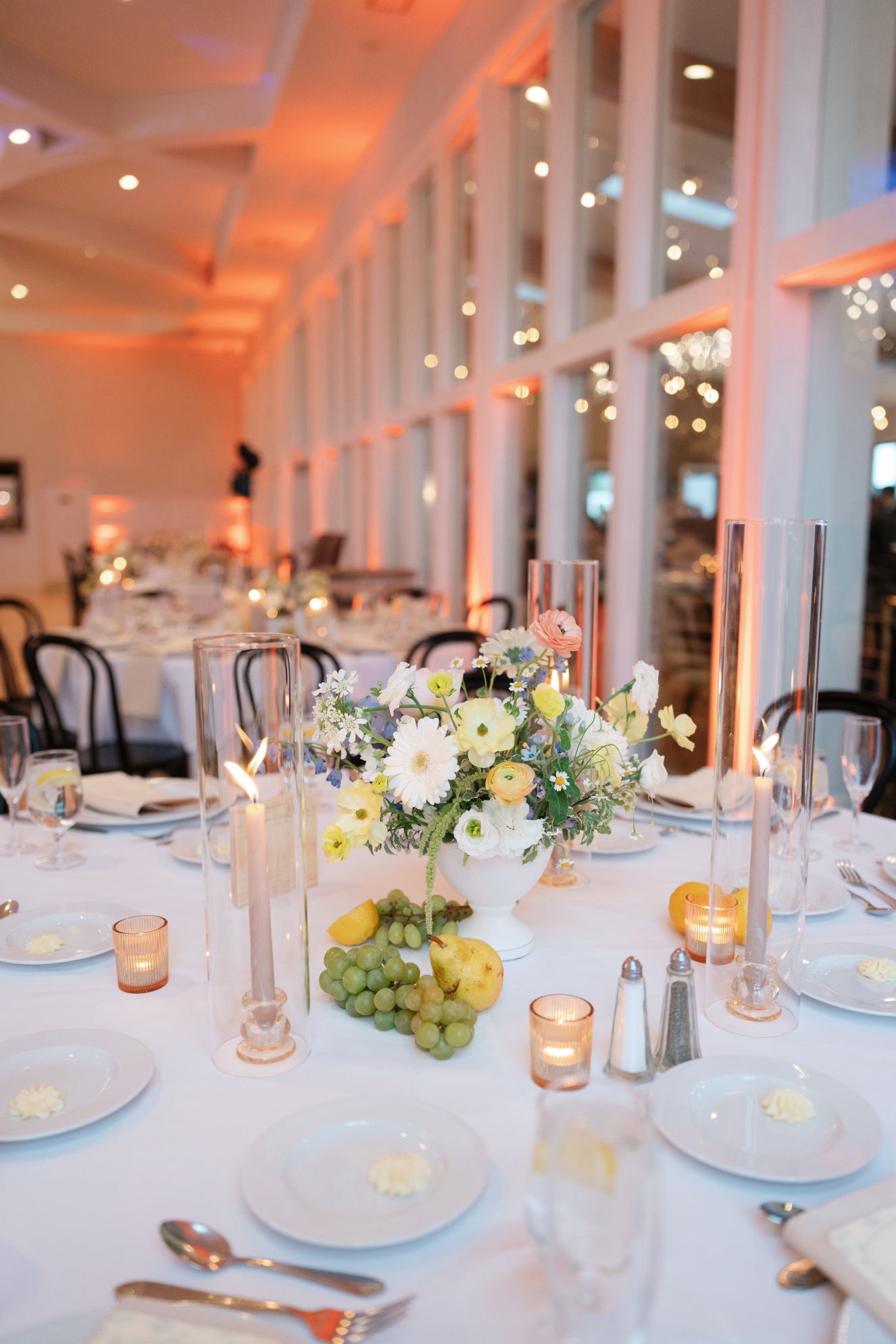 Amber Votives, Amber Candlestick Holders, and Tea Lights