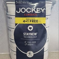 MENS SIZE 38 JOCKEYS CLASSIC STAY NEW UNDERWEAR 5 PACK