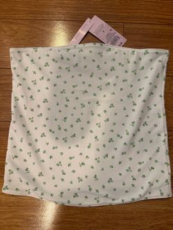 White Shamrock Print Tube Top Size Small