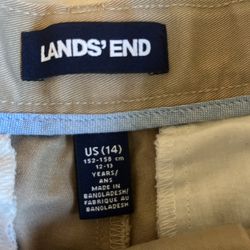 Lands End Boys Size 14 Uniform Kakhi Shorts