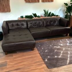 Chateau D’Ax 2-Piece Leather Sectional Couch Sofa **ALL NYC DELIVERY**