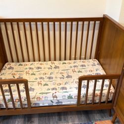 West Elm Midcentury Crib In Acorn With Toddler Bed Conversion Kit