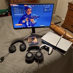 PS5 Slim, Headsets & Monitor Bundle 