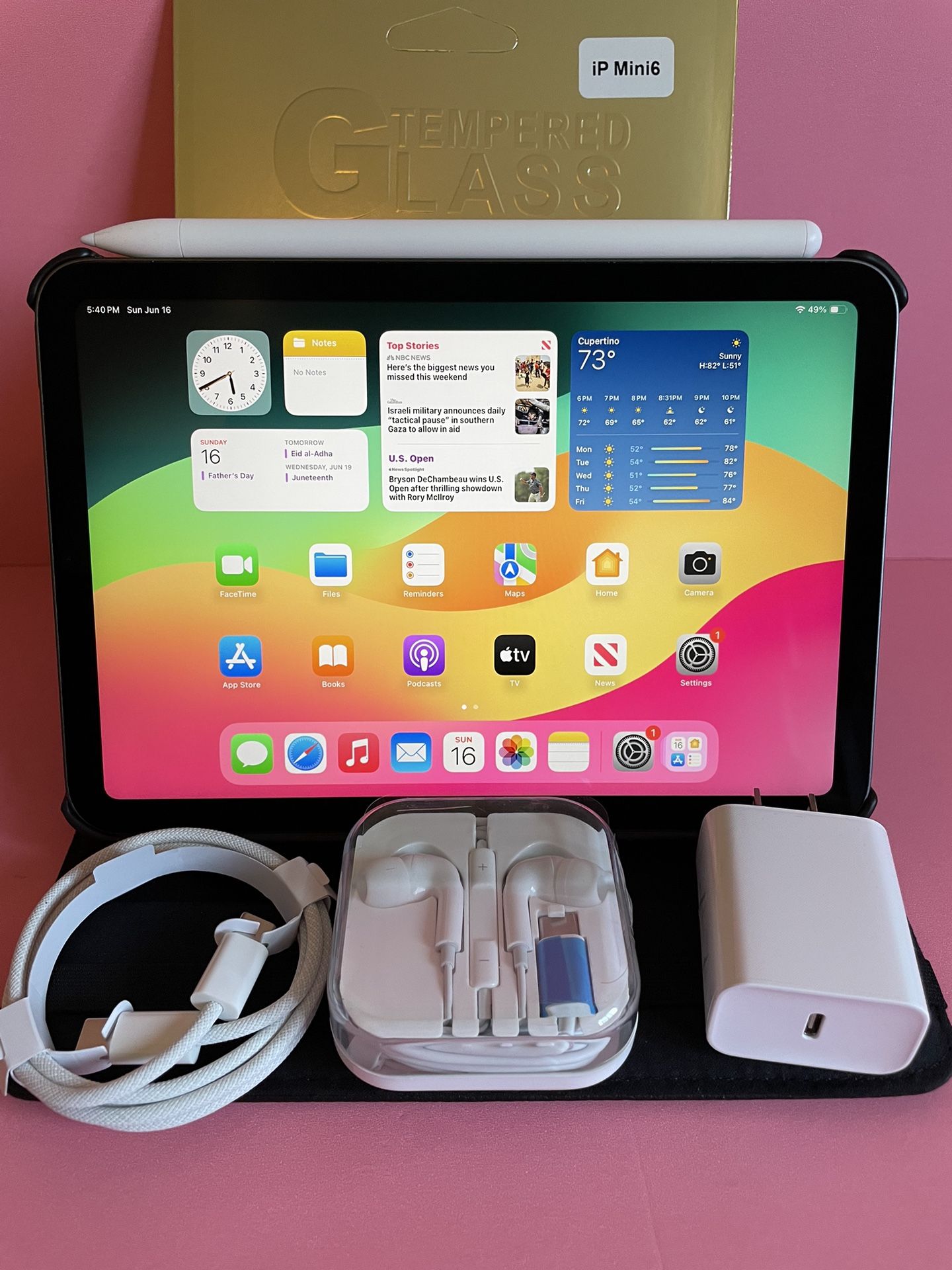 Apple Ipad Mini 6th Generation (Latest Model/ 8.3” Retina Display) 64GB with stylus pen case & Accessories (256GB $529)