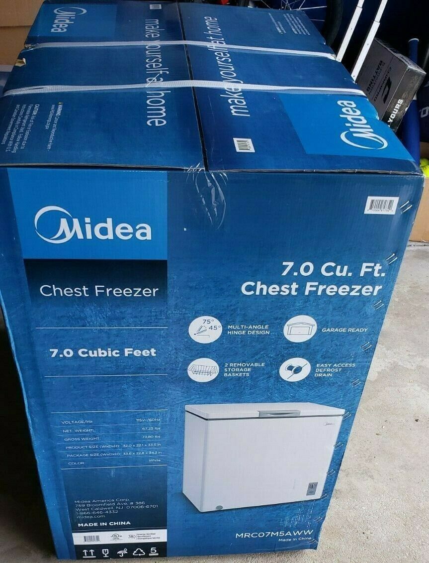 BRAND NEW IN THE BOX MIDEA CHEST FREEZER 7.0 CUBIC FEET MODEL