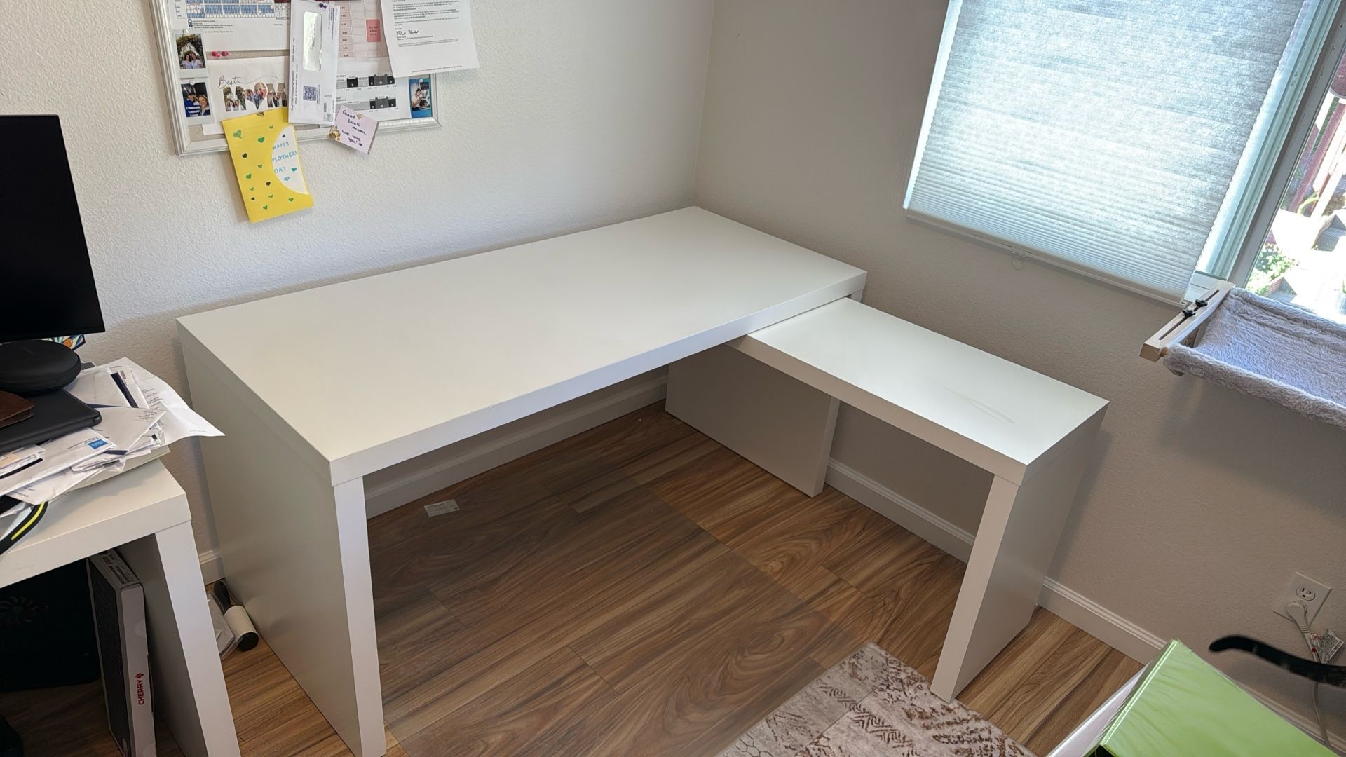 IKEA Desk with pull-out panel, white