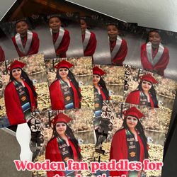 Graduation Wooden Paddle Fans 