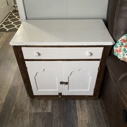 Solid wood old End table