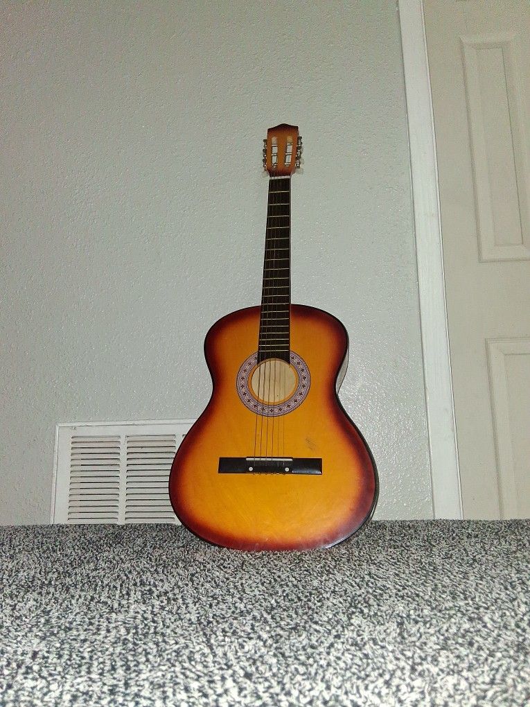 Classic Light Brown 6 String Guitar