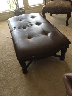 Leather coffee table