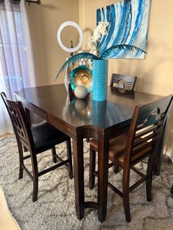 Dark Wood Dining Set