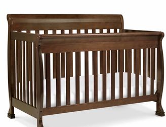 Dark Walnut Wood Convertible Baby Crib
