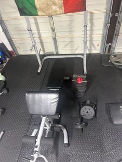 Workout bench with weights