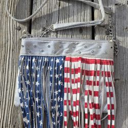 American Flag Fringe Crossbody Bag -NEW!