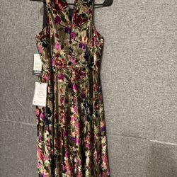 Aidan Mattox Metallic Floral Dress