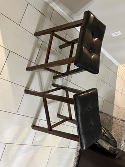 Wooden Bar Stools With Plush Cushions Good shape!