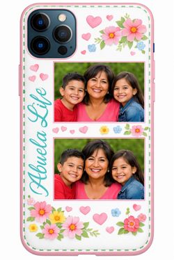 Custom 'Abuela Life' iPhone 12-18 and Samsung  Galaxy S23-25 Ultra Photo Phone Case