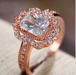 Princess Cut Rose Gold Diamond Ring