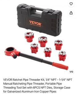 Ratchet Pipe Threader Kit, 1/4" NPT - 1-1/4" NPT