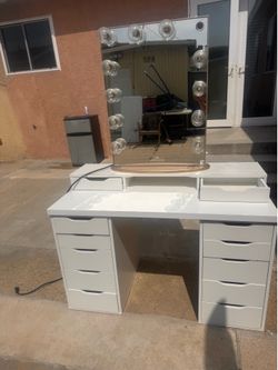 Ikea Vanity with impressions mirror