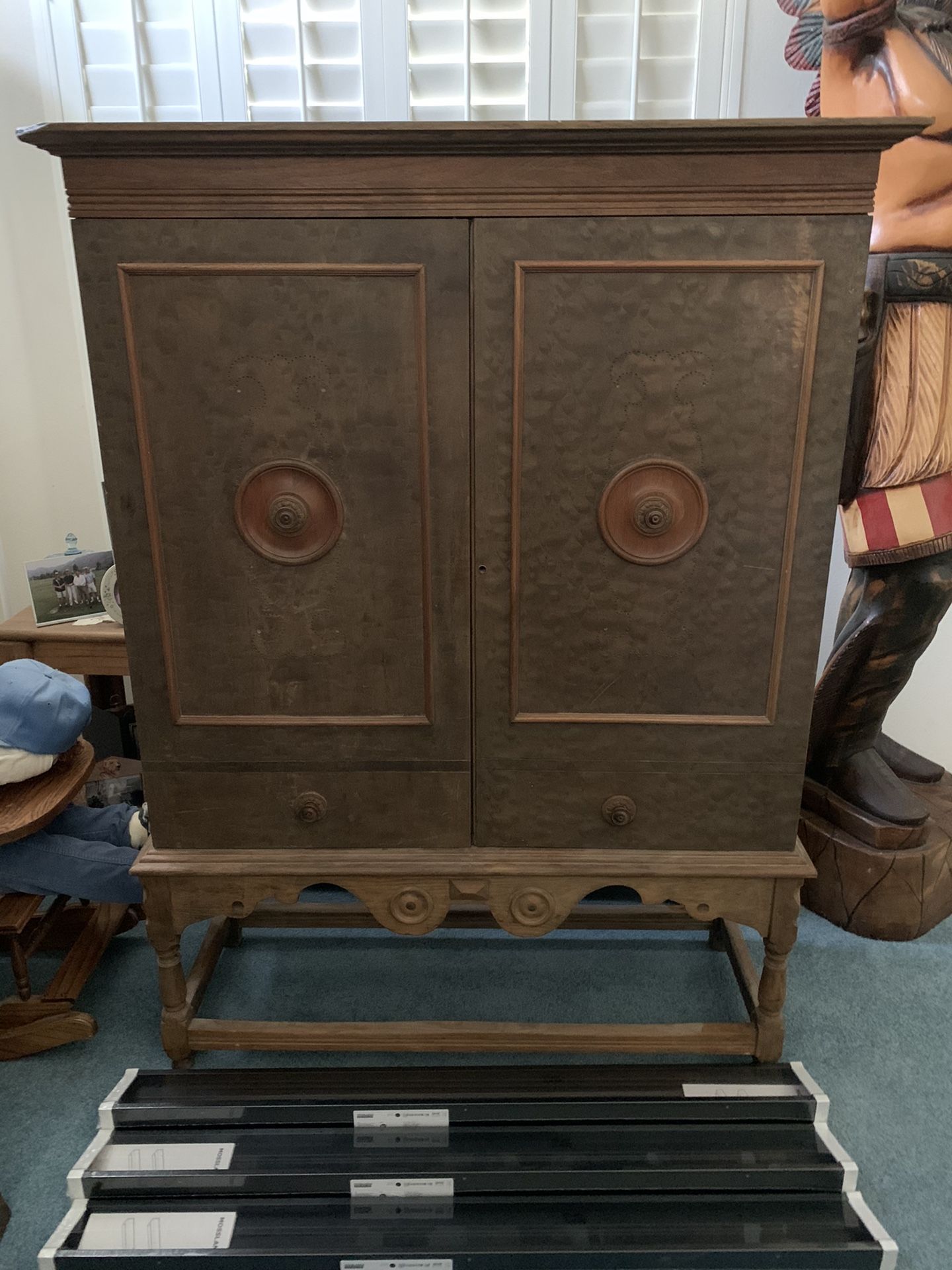 Antique Wooden Hutch Cabinet