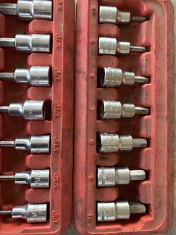 2 Set Mac Hex Bit Socket Sae And Metric 3/8 Drive