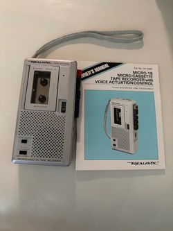 Vintage Realistic Micro-18 Microcassette Tape Recorder with Voice Actuation - Model 14-1042