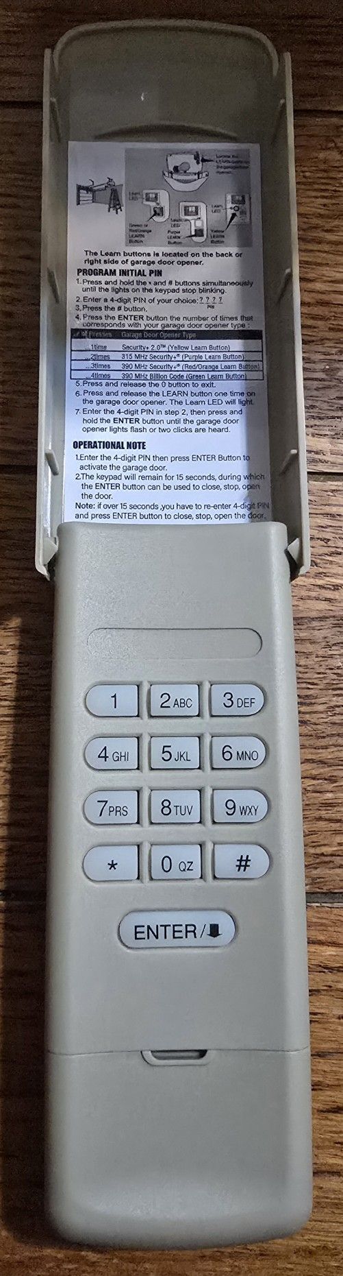 Garage Door Opener Keypad
