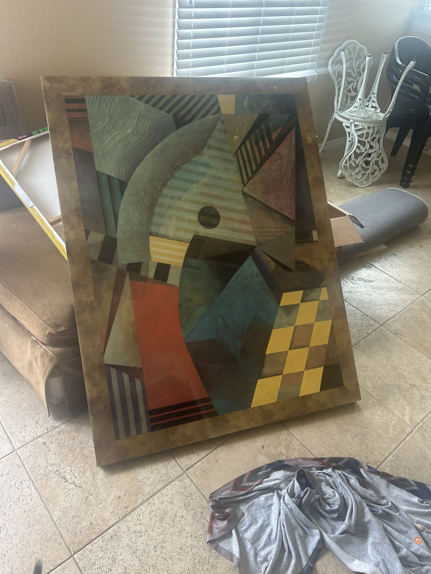 Richard Hall Abstract Lacquered Print Size Pending Large