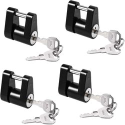 Trailer Hitch Coupler Lock, Dia 1/4 Inch, 3/4 Inch Span for Tow Boat RV Truck Car's Coupler (4 Packs, Black)