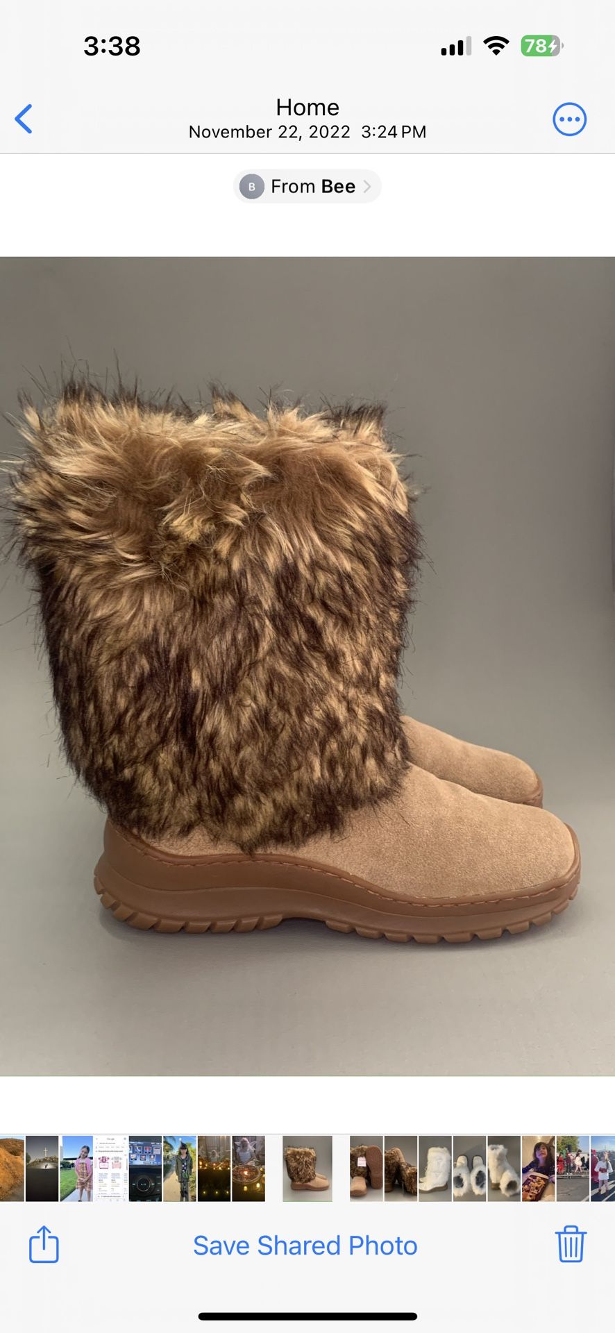 Oscar Sport Brown Synthetic Fur Boots 
