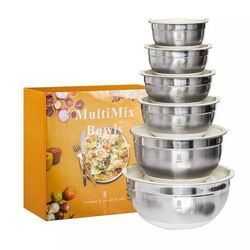 ROYDX Stainless Steel Mixing Bowl Set,19 Piece Nesting Bowls Set with Lids
