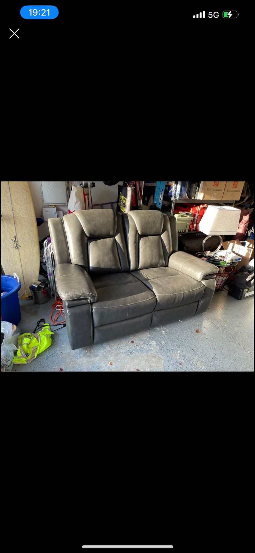 Power Reclining Leather Couch